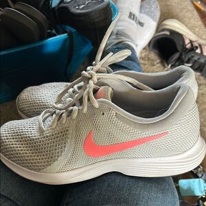 Nike Gray and Pink Athletic Shoes